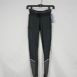 NWT Ultimate Direction Hydrolight Black  Gray Athletic Tights W Bottles Sz XS
